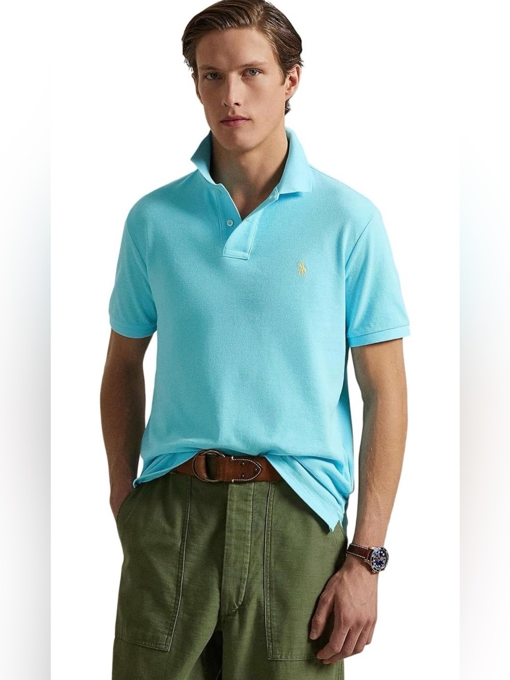 NWT Polo Ralph Lauren French Turquoise Mesh Polo Shirt.